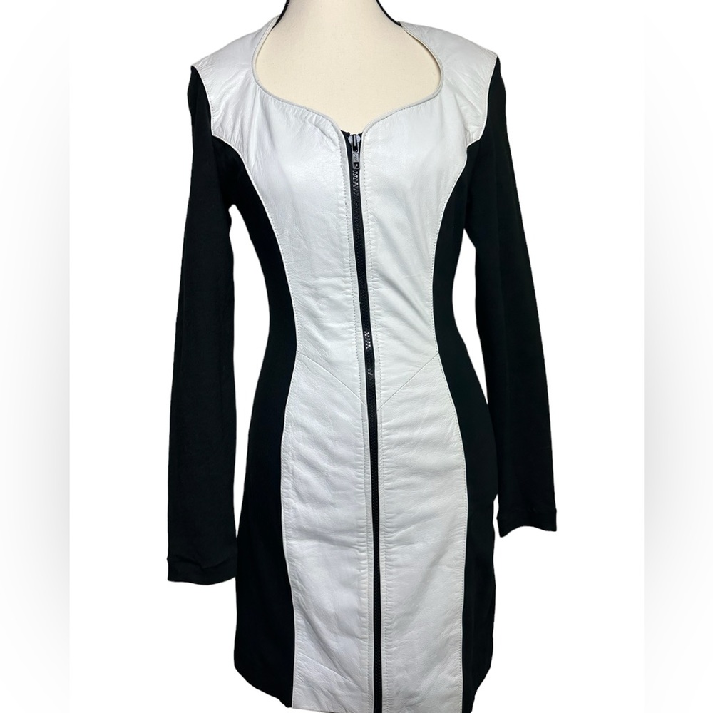 LEATHER BY WILSON Rare 1980s vintage dress size small